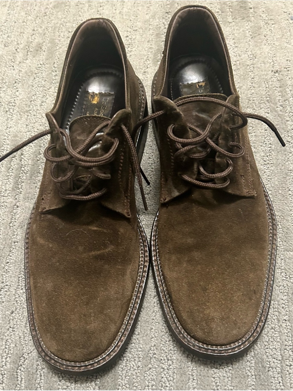 Men's Brown Suede Lace-Up Dress Shoes